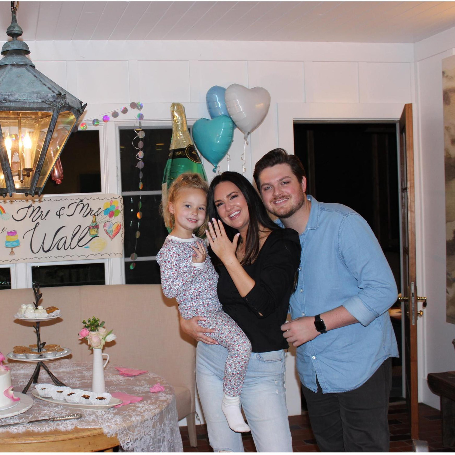 after the proposal with our sweet Kreasy! (aka our future flower girl)