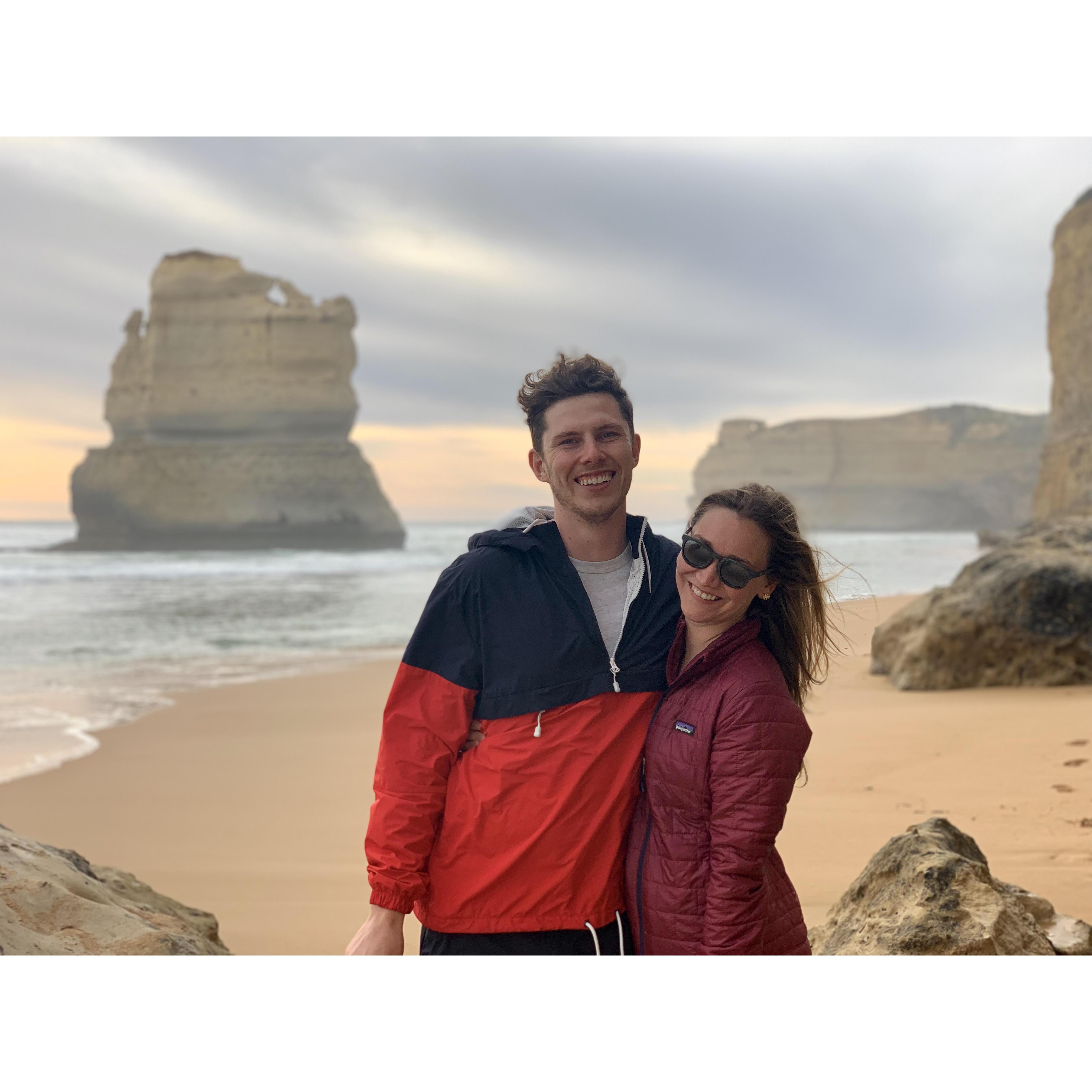 Visiting the beach at the Twelve Apostles, Australia