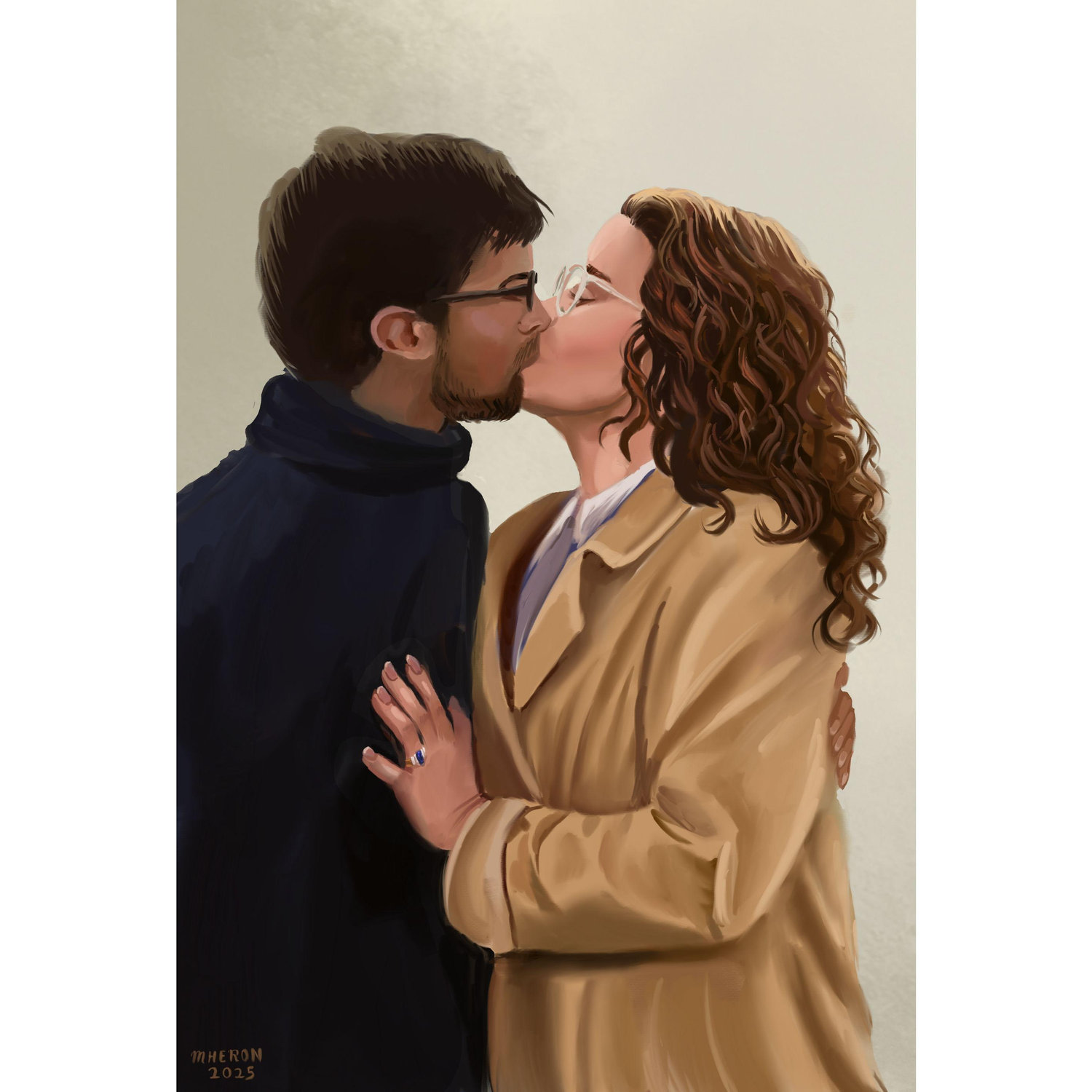 An artist's depiction of our engagement day - created by friend, Margot Heron