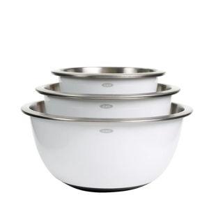 OXO 3-Piece Stainless Steel Mixing Bowl Set - White