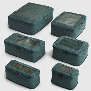 Revive Nylon Compression Packing Cubes (6-pack) in Dark Green