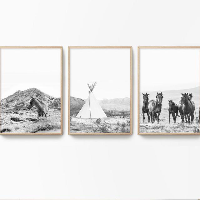 Black White Desert Utah Park Set Of 3...