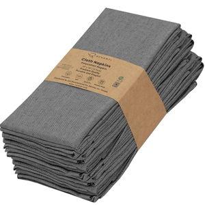 Ruvanti Cloth Napkins Set of 12, 18x18 Reusable Napkins Cloth Washable, Soft & Durable Table Napkin, Poly Cotton Fabric Dinner Napkins for Parties, Christmas, Thanksgiving, Weddings - Black Beauty