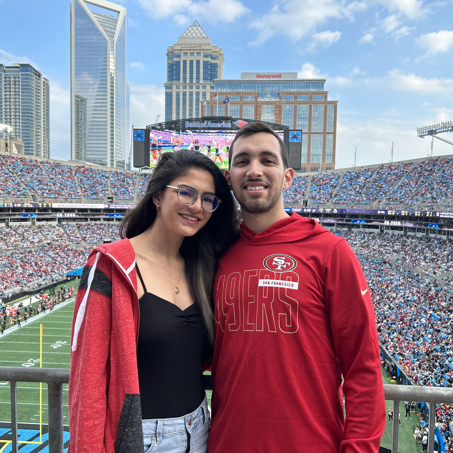 First NFL game: Panthers vs 49ers. BANG BANG BABY! We’re a football family now.
