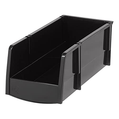 IRIS USA Large Storage Bin, Black, 8-Pack