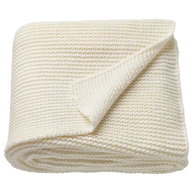 INGABRITTA Throw, off-white, 51x67 "
