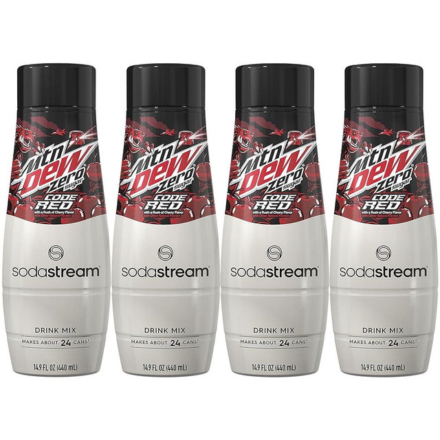 SodaStream MTN Dew Code Red Zero Sugar Drink Mix (440ml, Pack of 4)