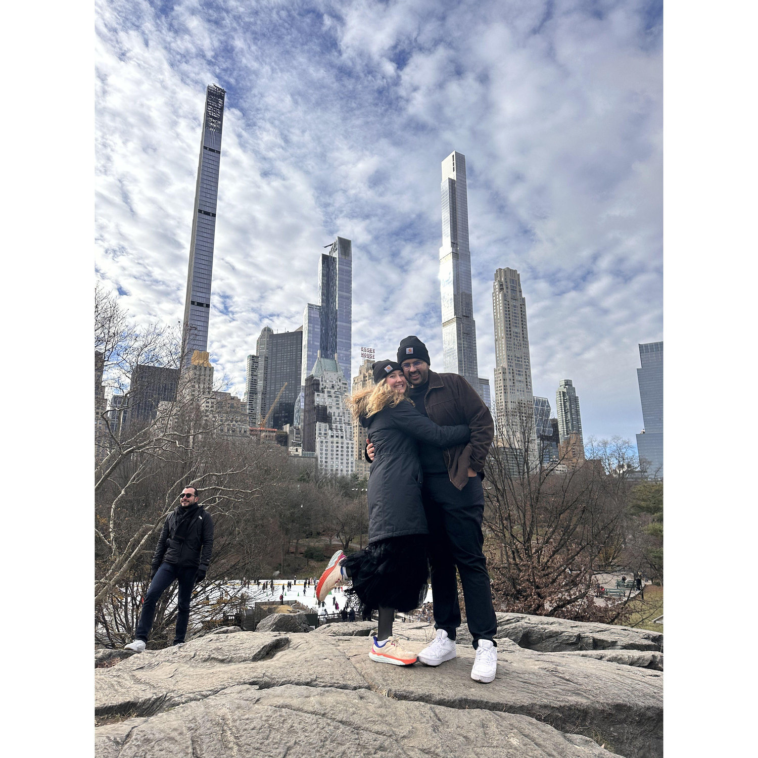 matching beanies in central park!