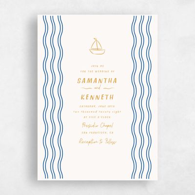 Harvest Gold, Yellow Wedding Invitation - Mare Classic