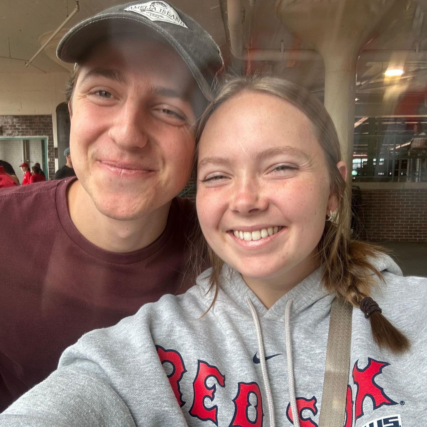 At a Red Sox game in Boston