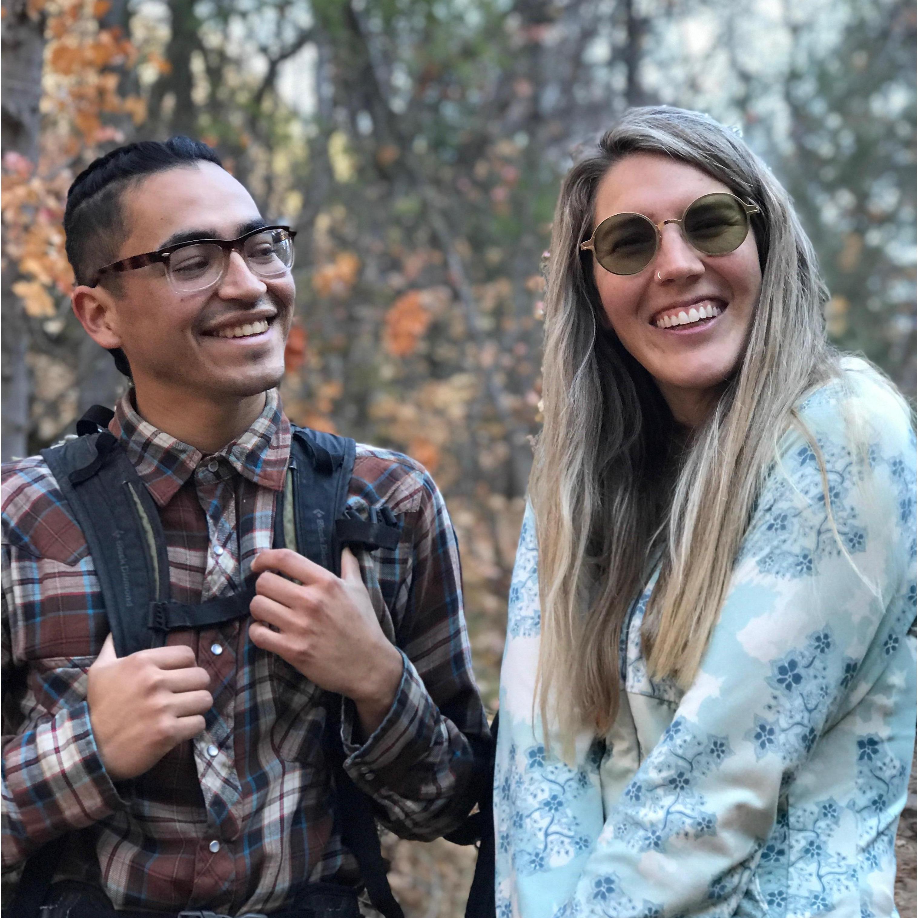 This is one of the first pictures taken of us together. We hiked out to Diamond Fork Hotsprings