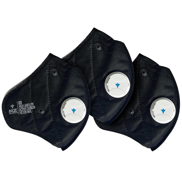 RZ Mask - F3 Active Carbon Replacement Filters (3 Pack) 99.8% Filtration Efficiency, 50% Better Breathability, 3 Sizes