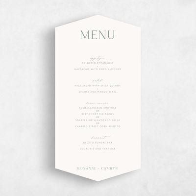 Beige Diamond Wedding Menu - Altair