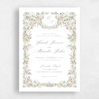 White Wedding Invitation - Dinan Portrait