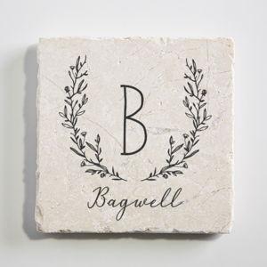 Personalized Tumbled Stone Coaster Set