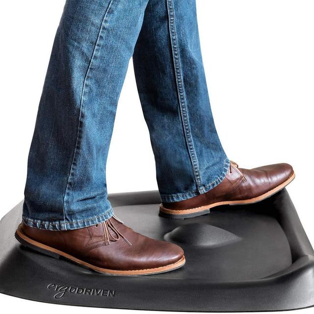 Topo Comfort Mat by Ergodriven | The Not-Flat Standing Desk Anti-Fatigue Mat with Calculated Terrain | Standing Desk Mat | Comfortable Standing Mat | Office Mat | Desk Accessories | Obsidian Black