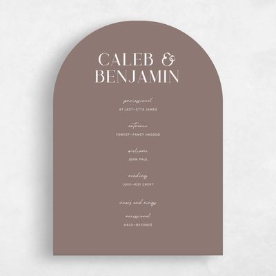 Brown Arch Wedding Program - Latona