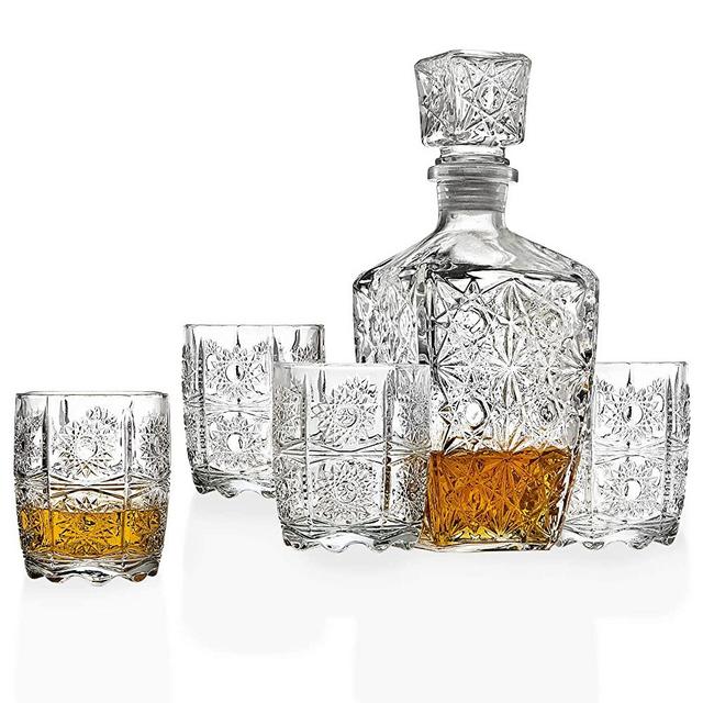 Five Piece Whiskey Decanter and Glasses Set