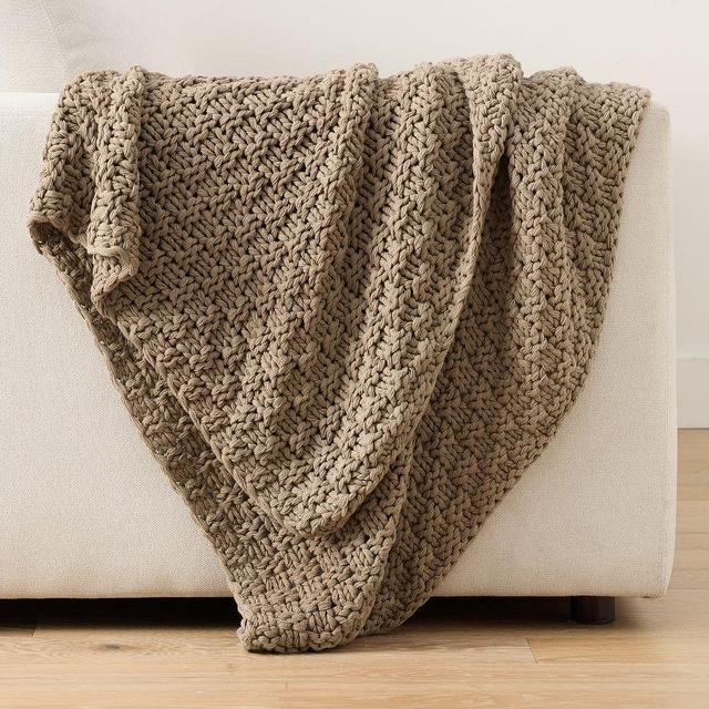 Boston Knit Throw, Mocha, 40" x 56"