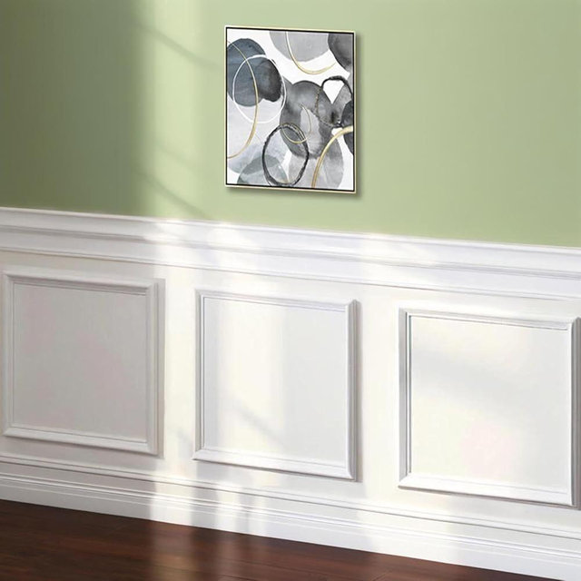 3 Set Peel and Stick Wall Molding Kit, Premade Self Adhesive Wainscoting Panels, Ready to Assemble Accent Molding Trim for Interior Wall Moulding Decor (24x24in)