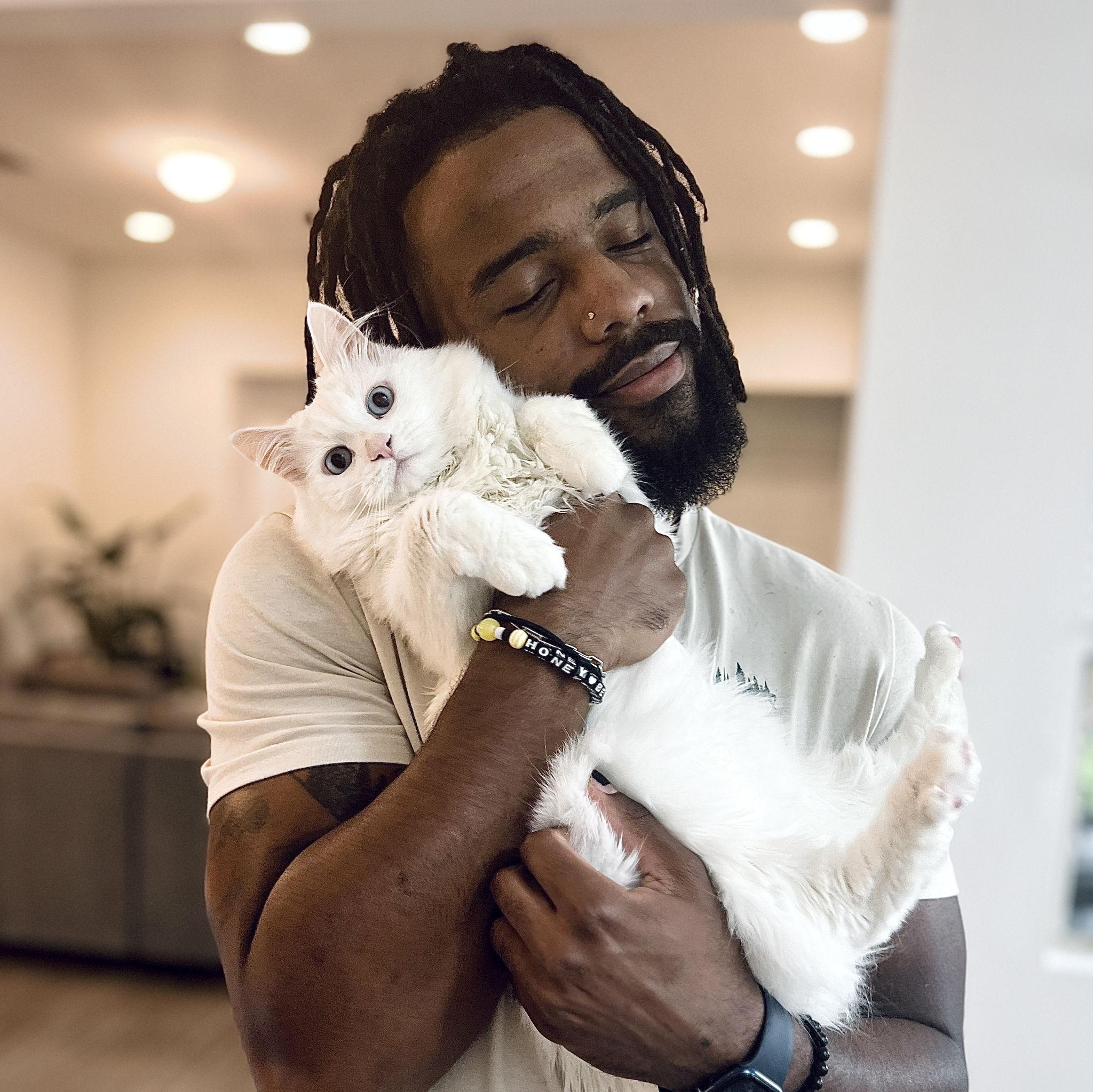 First calm embrace haha she hates being held