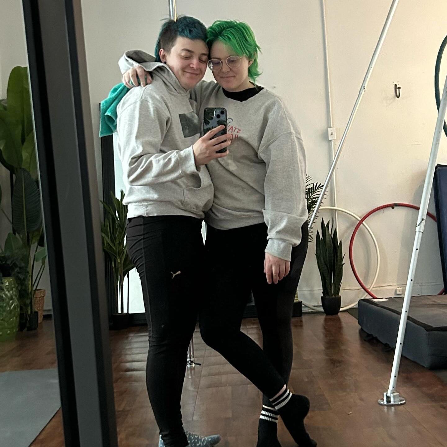 Erin and I after she gave me a private Lyra lesson! (January 2024)