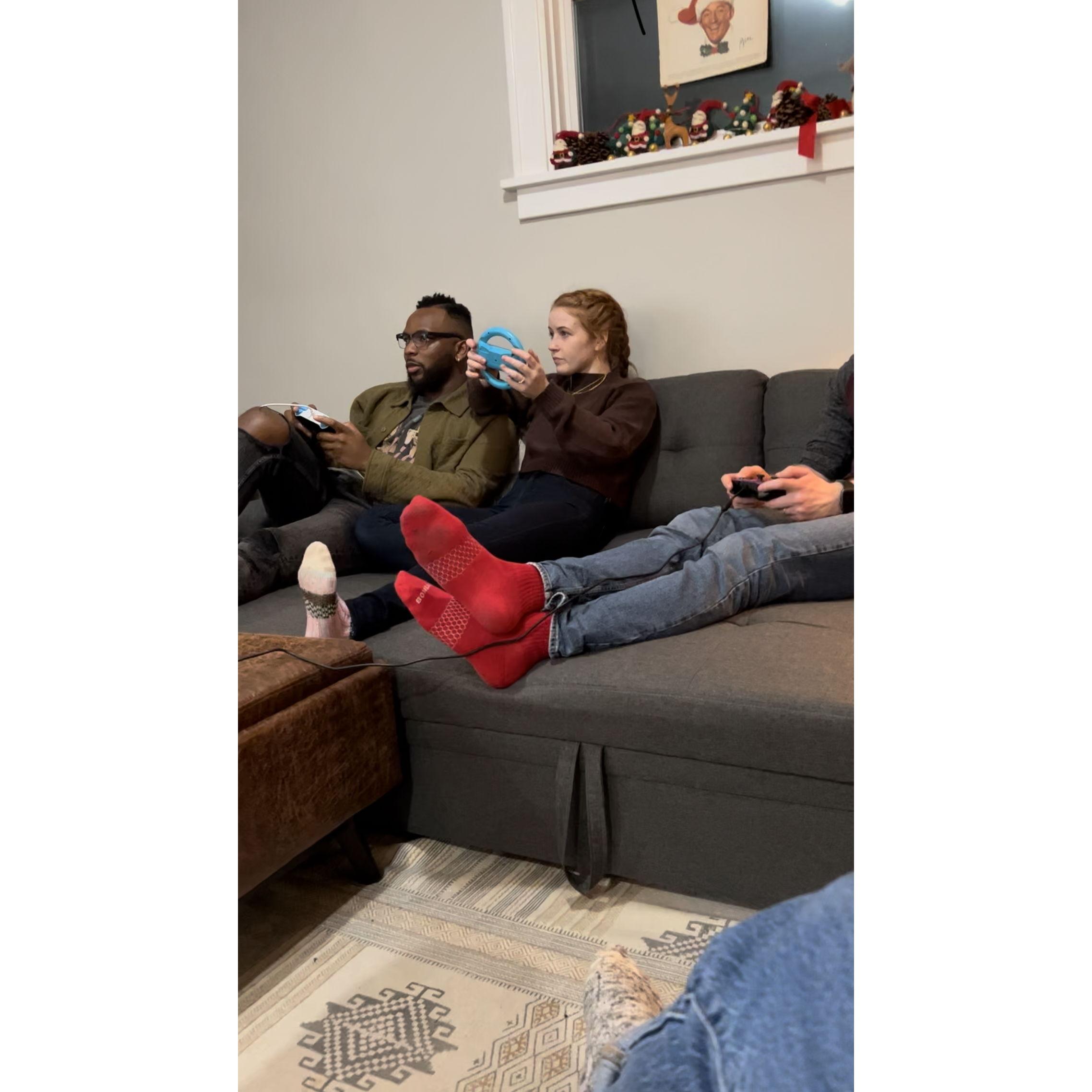 Camille doesn’t mess around playing Mario Kart