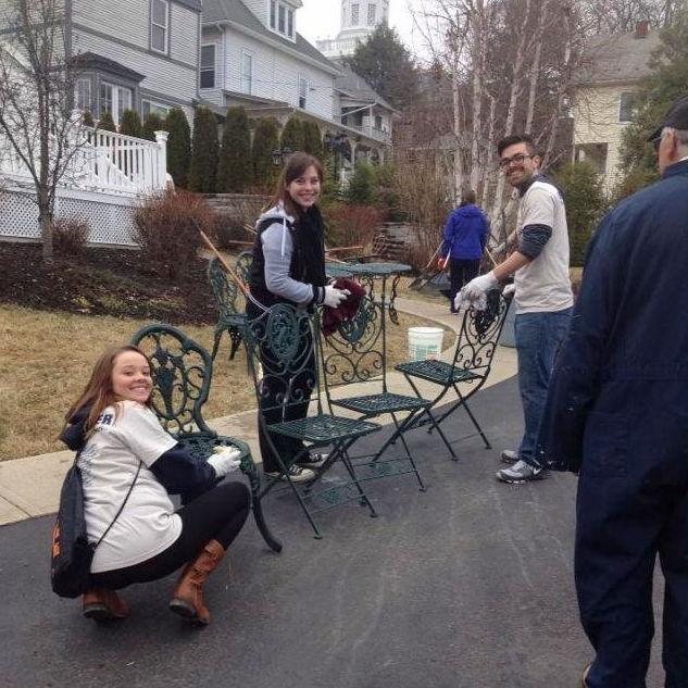 Abbey and Jeff met at Bloomsburg in April 2014. They were doing community service and Abbey wanted Jeff's attention, so she tried to pour a bucket of dirty water on his head. Hey, it worked.