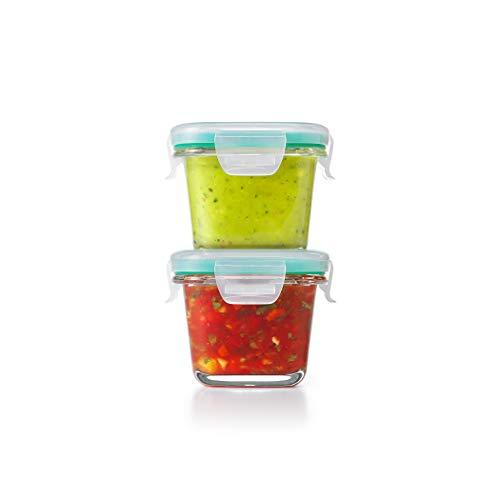 OXO Good Grips Smart Seal Container , Pack of 2 Square Glass Set