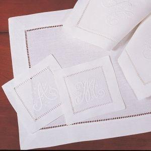 Sferra Bros 20" White Hemstitch Napkin