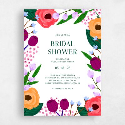 Green Greenery Wedding Wedding Shower Invitation - Ybel Frame