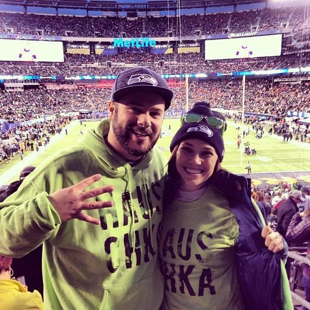 Cheering on Steve at the Superbowl!