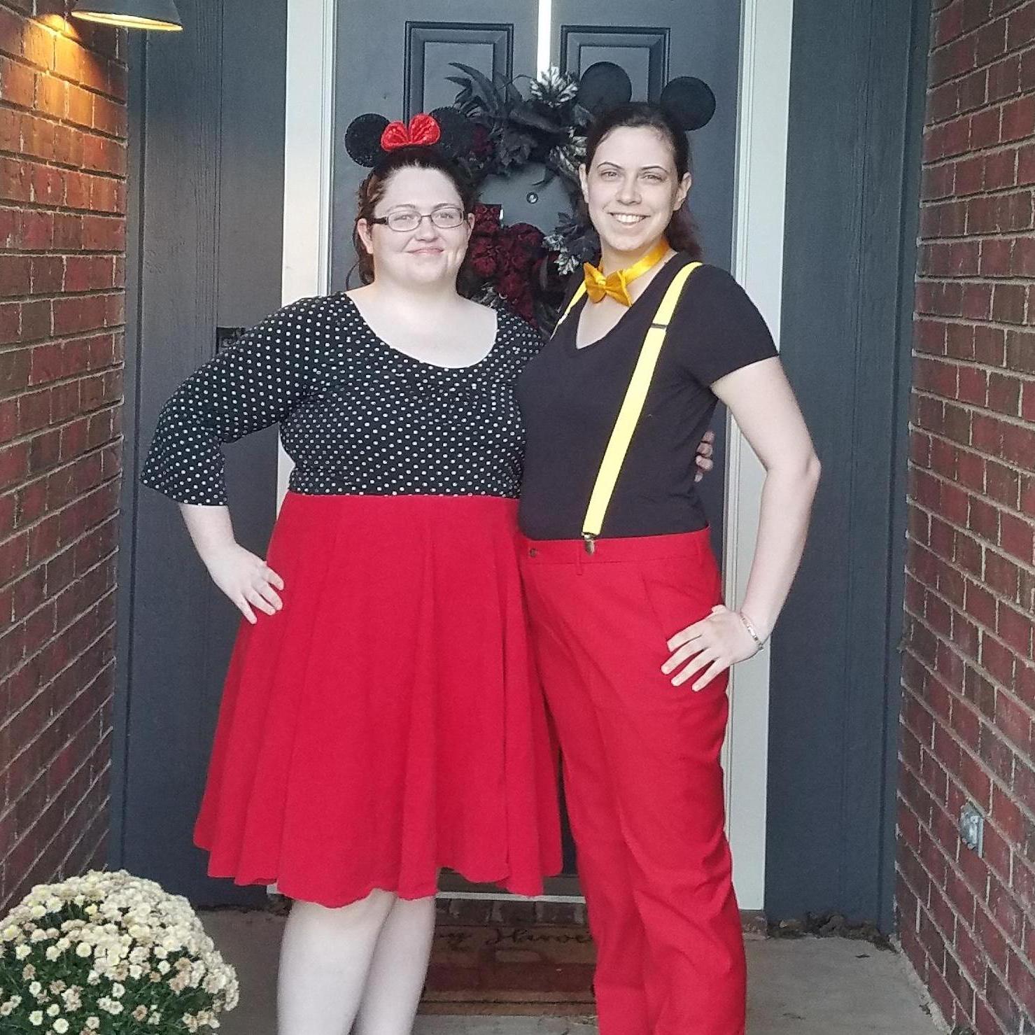 For Halloween 2021 we dressed as Mickey and Minnie Mouse.