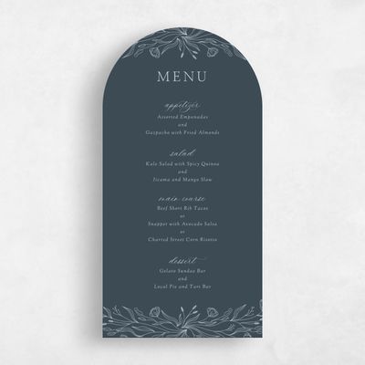 Blue Arch Wedding Menu - Vanora
