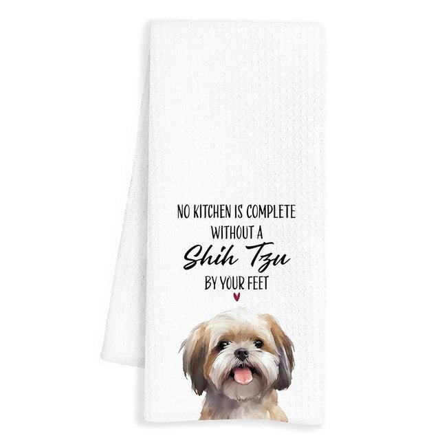 INDAJEDN Shih Tzu Gifts Kitchen Towels, Shih Tzu Gifts for Women, Shih Tzu Dog Tea Towels Dish Towels for Kitchen, Shih Tzu Dog Hand Towels, Shih Tzu Dog Kitchen Decor, 16x24 Inch