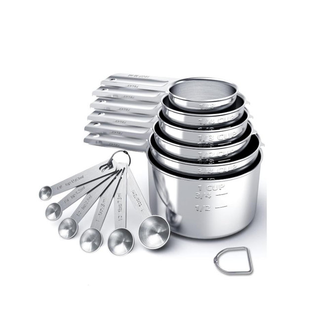 TILUCK Stainless Steel Measuring Cups & Spoons Set, Cups and Spoons,Kitchen Gadgets for Cooking & Baking (12)