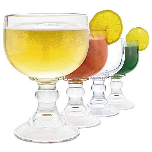 Schooner Beer Glass - 21.5 Oz Extra Large Goblet Crystal Style LEAD Free Shrimp Cocktail, Coronaritas, Margaritas 4 PACK