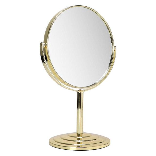 Wtrgas 1X 3X Magnifying Makeup Mirror Vanity Mirror for Tabletop Desk, Gold Standing Bathroom Cosmetic Mirror, Portable Double Sided Magnification Mirror
