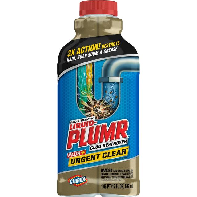 Liquid-Plumr Pro-Strength Clog Remover Urgent Clear - 17 fl oz