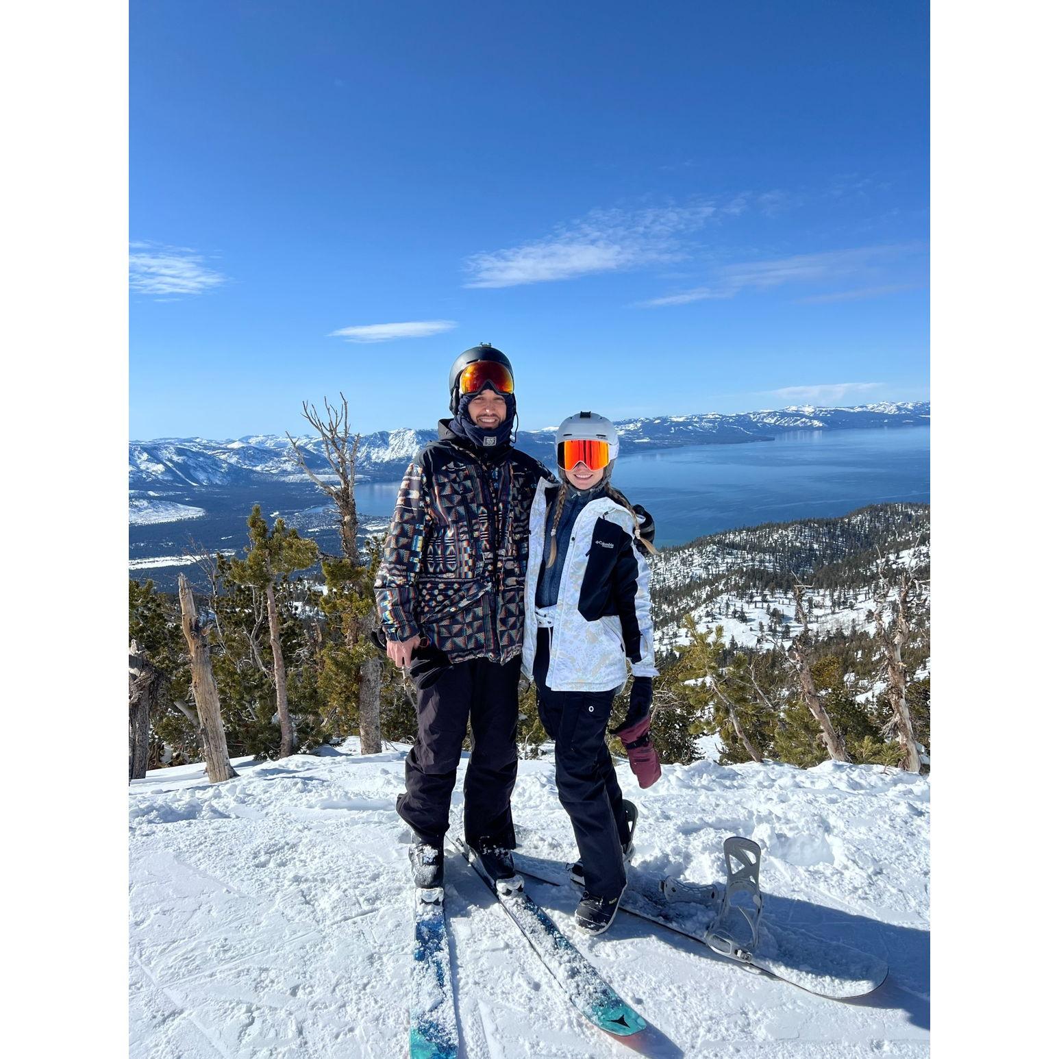2024 - Two happy riders enjoying the incredible views from Heavenly Mountain, Lake Tahoe