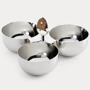 Wyatt Triple Nut Bowl - Silver/Saddle