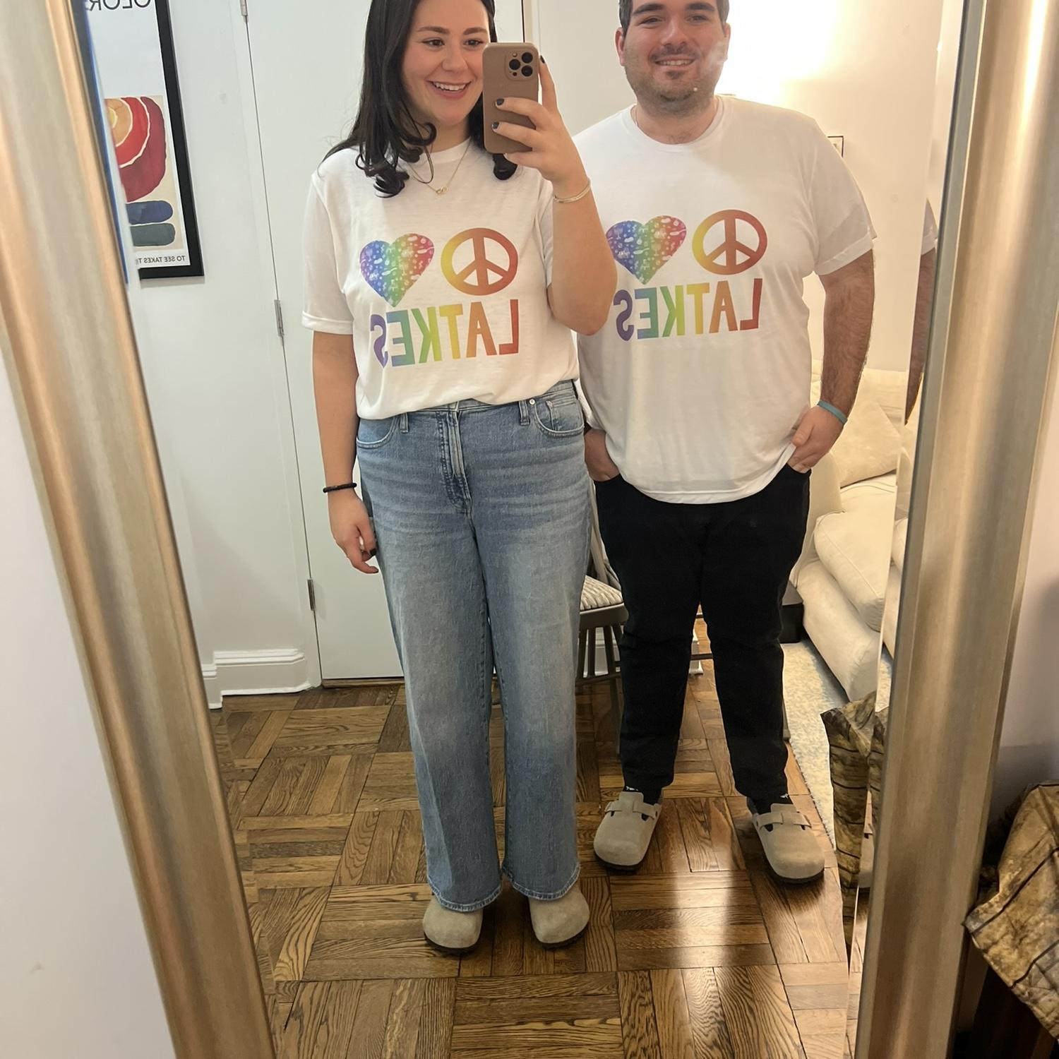Yes Rosanne made us wear these matching shirts for a Hanukkah Party