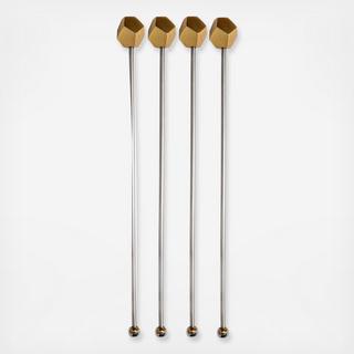 Old Hollywood Cocktail Stirrer, Set of 4