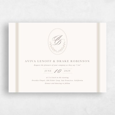 Beige Wedding Invitation - Clyde Landscape