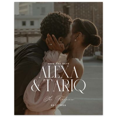 White Geometric Wedding Digital Save the Date - Seibel Photo