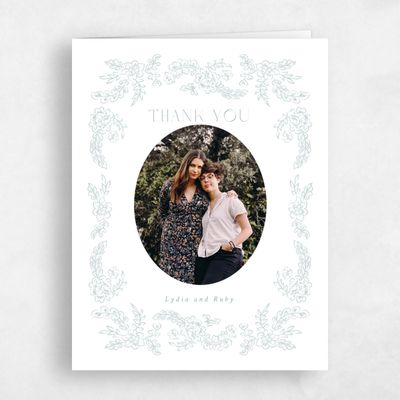 Soft Teal, White Wedding Thank You - Petalo Photo