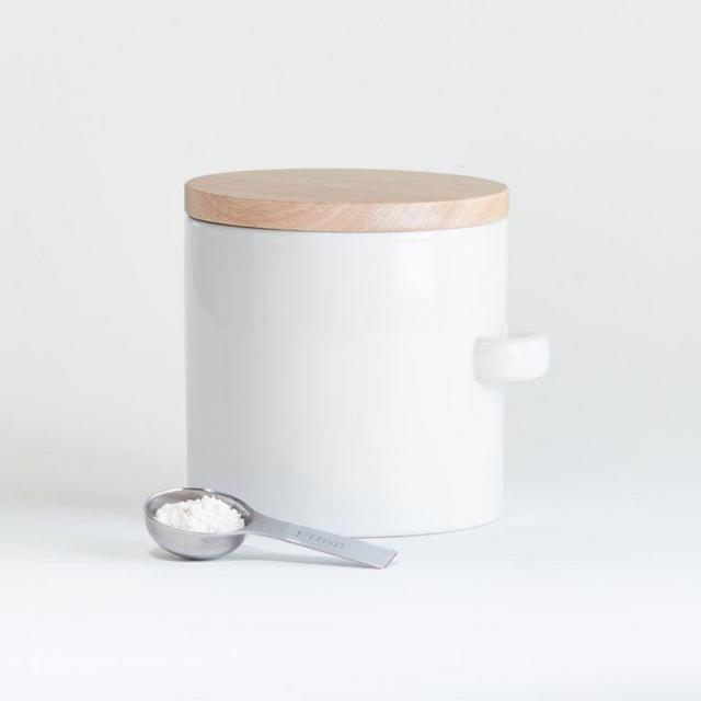 Aspen Small White Canister with Scoop