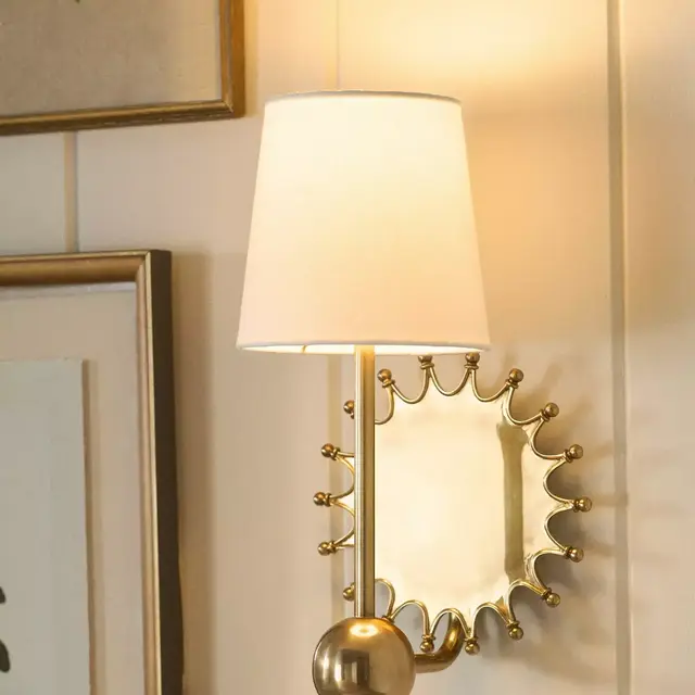 Quinn Sun Brass Shaded Sconce Wall Light