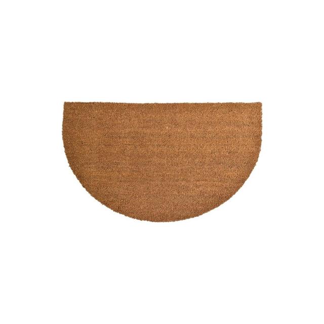 Evideco French Home Goods Sheltered Half Round Front Door Mat Lea Natural Braided Coir Coco Rubber Rug 30x18