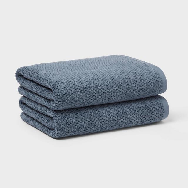 2pc Luxe Textured Dot Bath Towel Blue - Threshold™